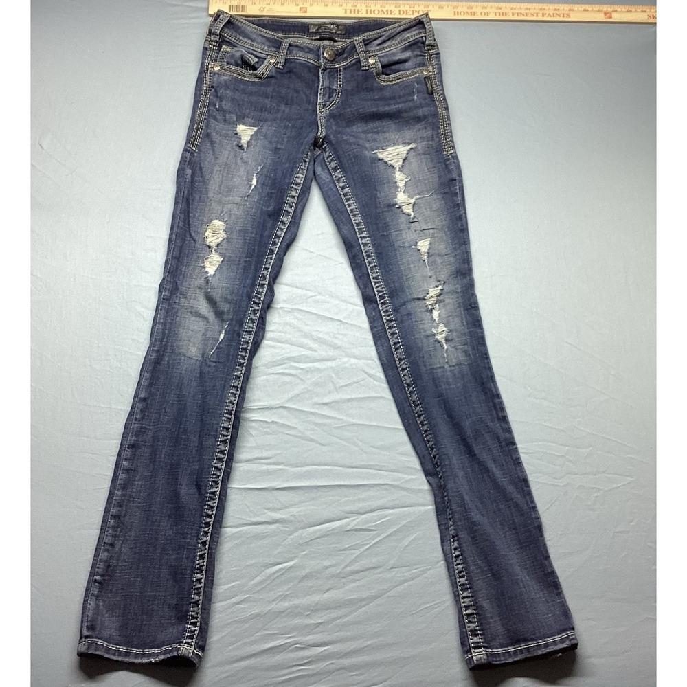 Women's Silver Jeans Size W30 L34 Boot Cut Distressed